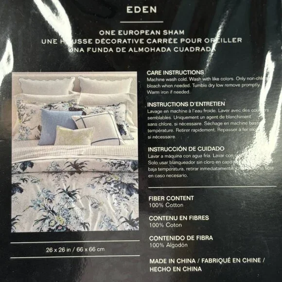 Lauren Ralph Lauren Eden Pique European Sham – White – NWT $135 MSRP